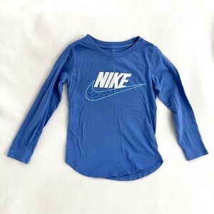 Nike Logo Graphic Girl Long Sleeve Cotton Tee Shirt
